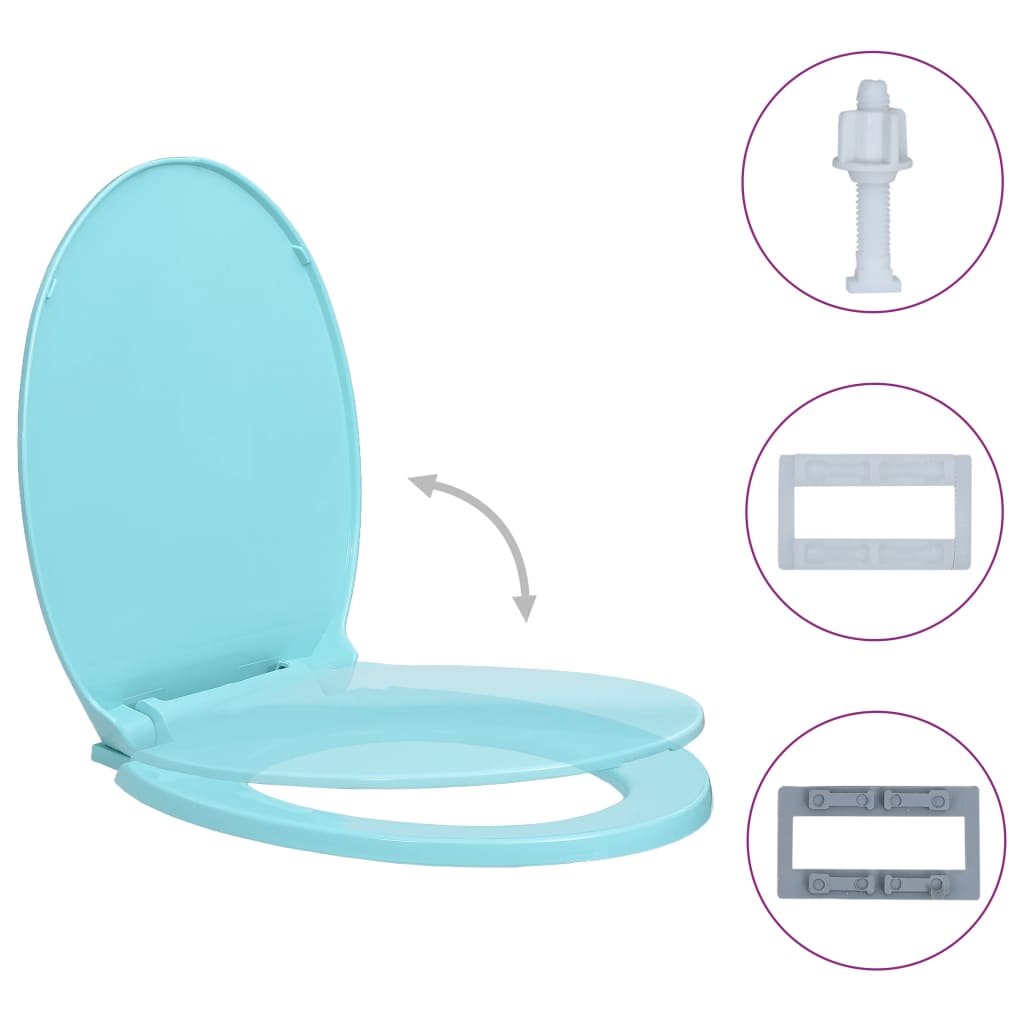 Vidaxl toilet seat soft-close oval green