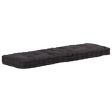 Vidaxl Pallet Floor Cushion 120x40x7 cm Algodón negro