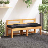 Coussin de plancher de palette vidaxl 120x40x7 cm en coton noir