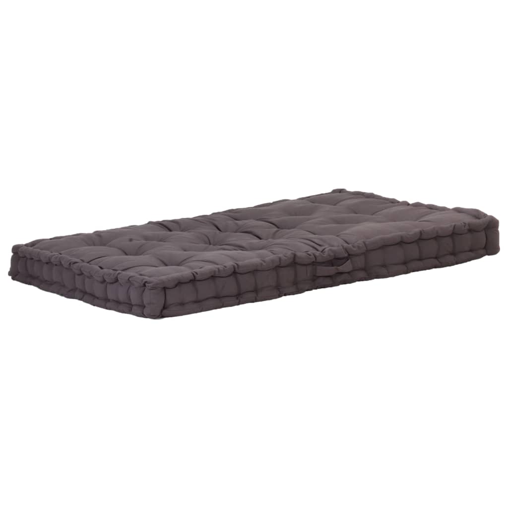 Coussin de plancher de palette vidaxl 120x80x10 cm anthracite de coton