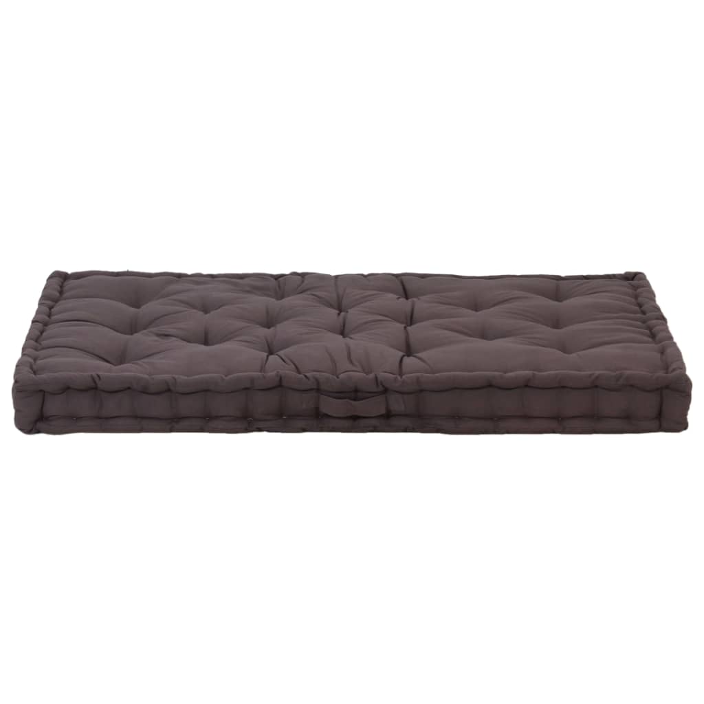 Coussin de plancher de palette vidaxl 120x80x10 cm anthracite de coton