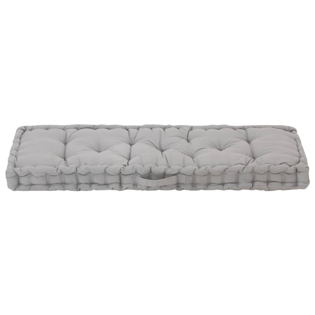 Vidaxl Pallet Floor Cushion 120x40x7 cm de algodón gris