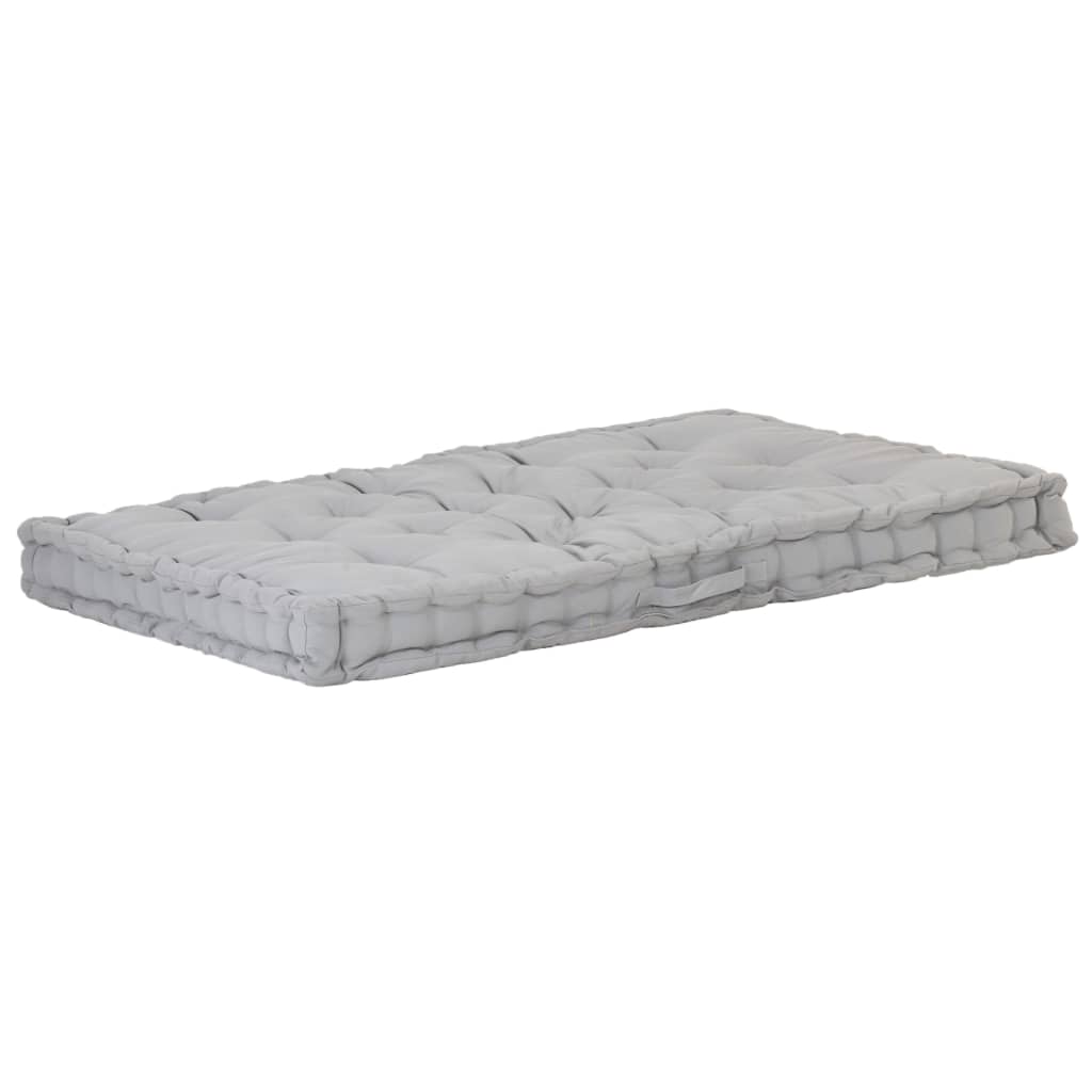 Coussin de plancher de palette vidaxl 120x80x10 cm gris coton