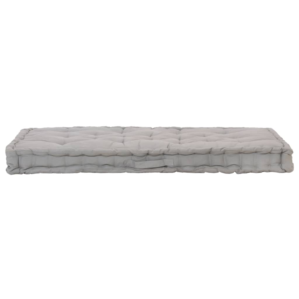 Cuscino del pavimento del pallet Vidaxl 120x80x10 cm di cotone grigio