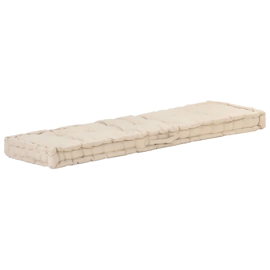 Vidaxl pallgulvpute 120x40x7 cm bomull beige