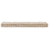 Cuscino per pavimento del pallet Vidaxl 120x40x7 cm di cotone beige