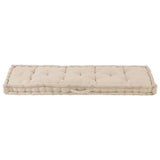 Cuscino per pavimento del pallet Vidaxl 120x40x7 cm di cotone beige