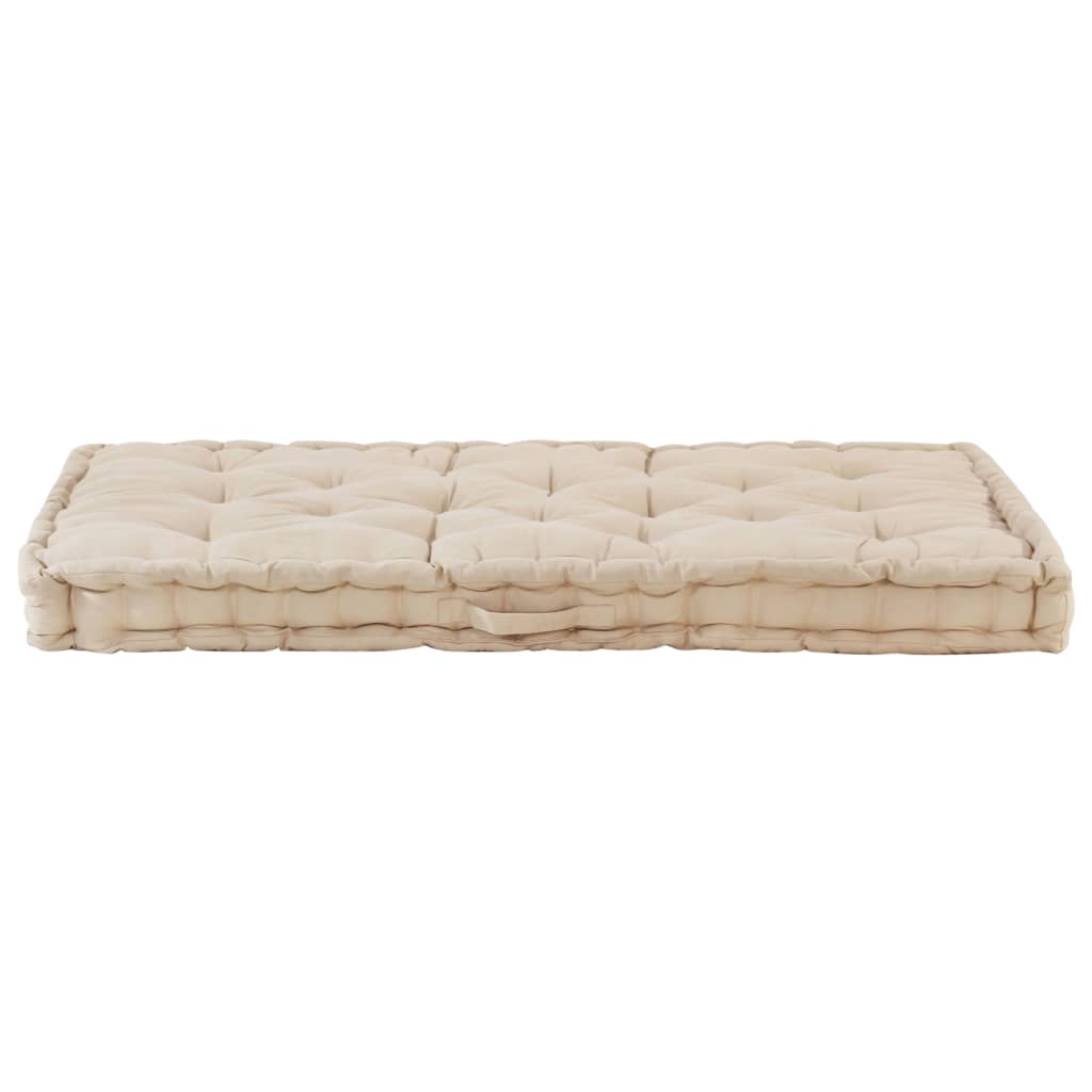 Vidaxl pallgulvpute 120x80x10 cm bomull beige