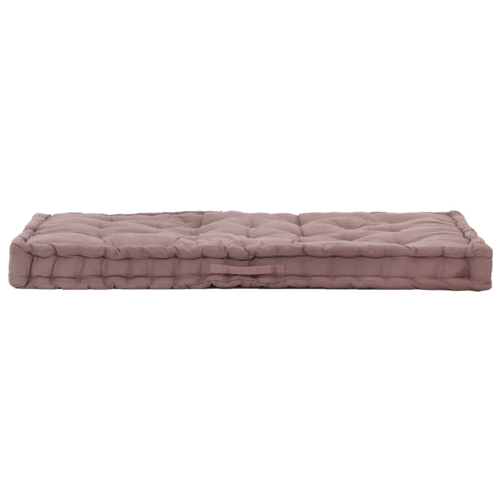 Coussin de plancher de palette vidaxl 120x80x10 cm coton taupe