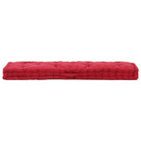 Vidaxl Pallet Floor Cushion 120x40x7 CM Algodón Borgoña Rojo