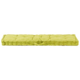 Cuscino per pavimento del pallet Vidaxl 120x40x7 cm di cotone verde