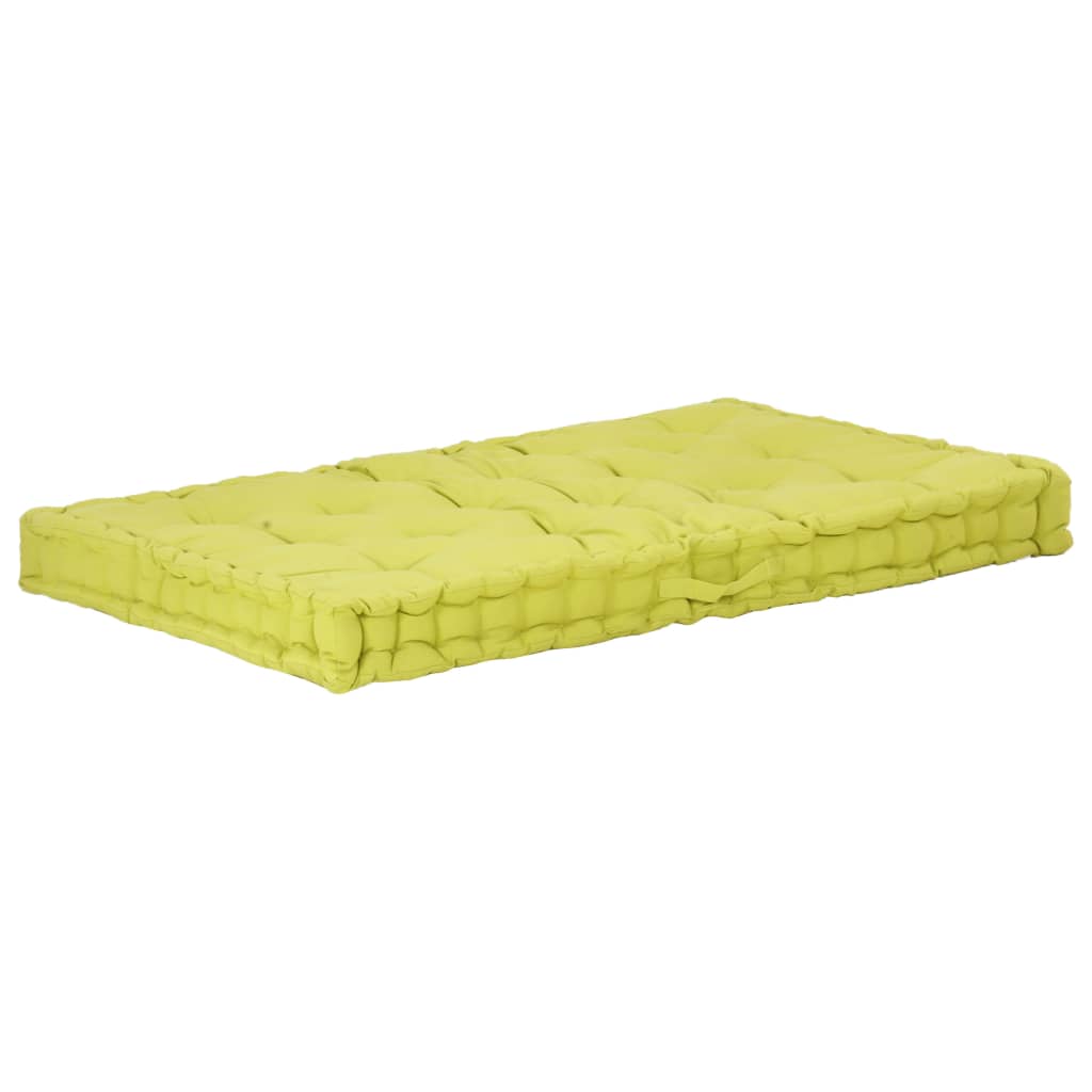 Vidaxl Pallet Floor Cushion 120x80x10 cm de algodón verde