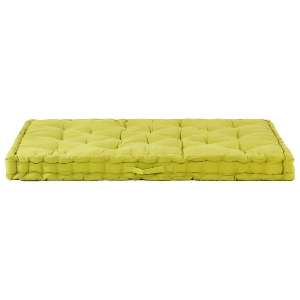 Vidaxl Pallet floor cushion 120x80x10 cm cotton green