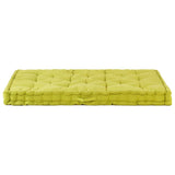 Cuscino per pavimento del pallet Vidaxl 120x80x10 cm di cotone verde