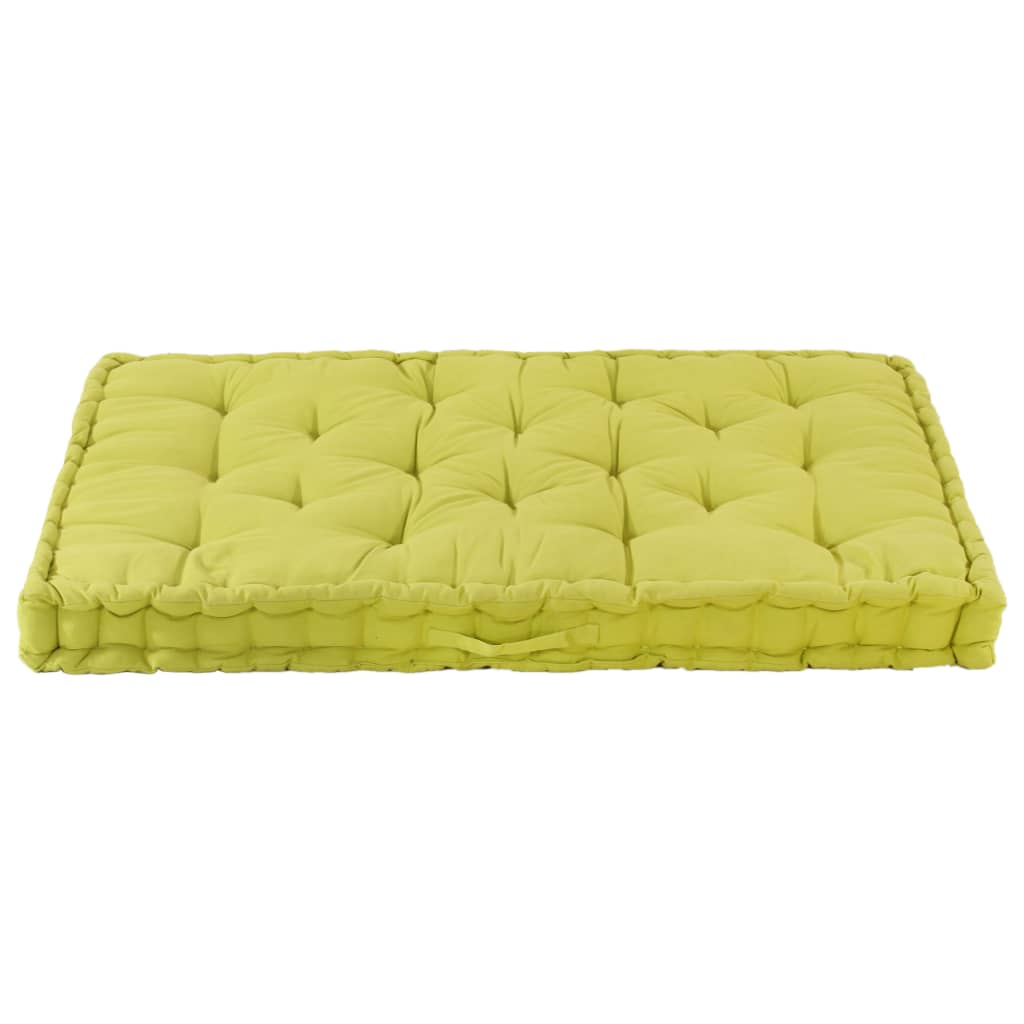 Vidaxl Pallet Floor Cushion 120x80x10 cm de algodón verde