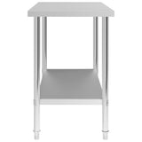 Table des travaux de cuisine Vidaxl 100x60x85 cm en acier inoxydable