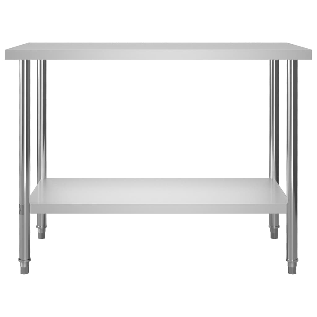 Tableau de cuisine Vidaxl 120x60x85 cm en acier inoxydable