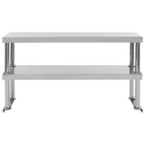 AUGMENTATION VIDAXL POUR LE Tableau de travail 2 couches 120x30x65 cm en acier inoxydable