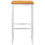 Vidaxl barstoelen 4 st massief acaciahout en roestvrij staal
