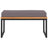 Vidaxl voetensteun met kussen 66x66x36 cm acaciahout donkergrijs