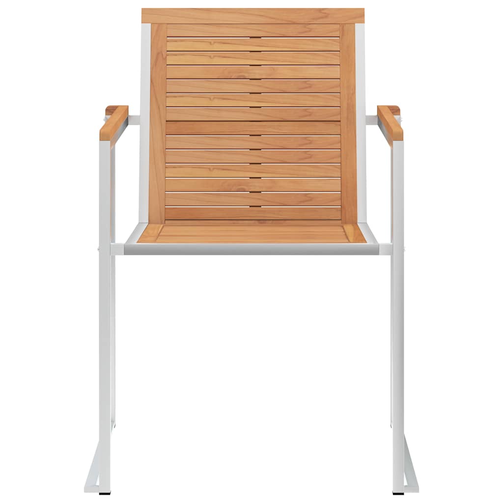 Vidaxl tuinstoelen 2 st massief teakhout en roestvrij staal