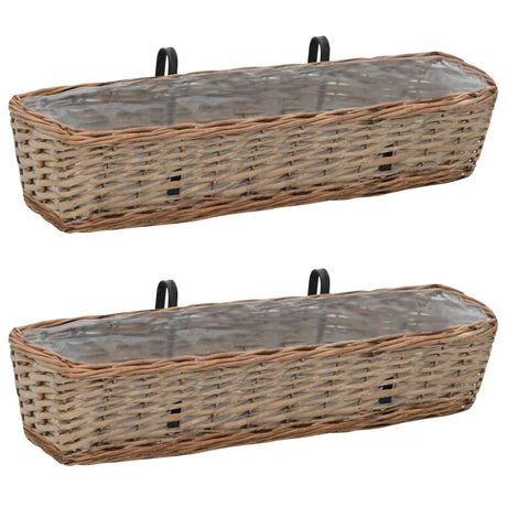 Vidaxl Balcony Bacs 2 st 80 cm en osier avec doublure PE