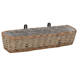 Vidaxl Balcony Bacs 2 st 80 cm en osier avec doublure PE
