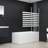 VidaXL Bath wall striped 120x140 cm hardened glass