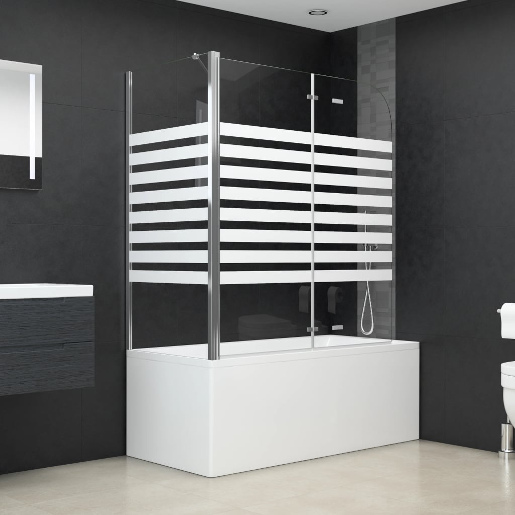 Vidaxl Bath Wall pruhovaná 120x68x130 cm tvrzená sklo