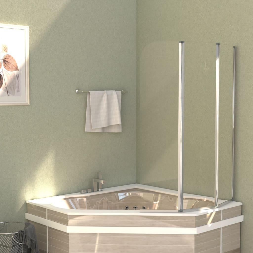 Vidaxl Bath Walls 2 St 104x130 cm herdet glass gjennomsiktig