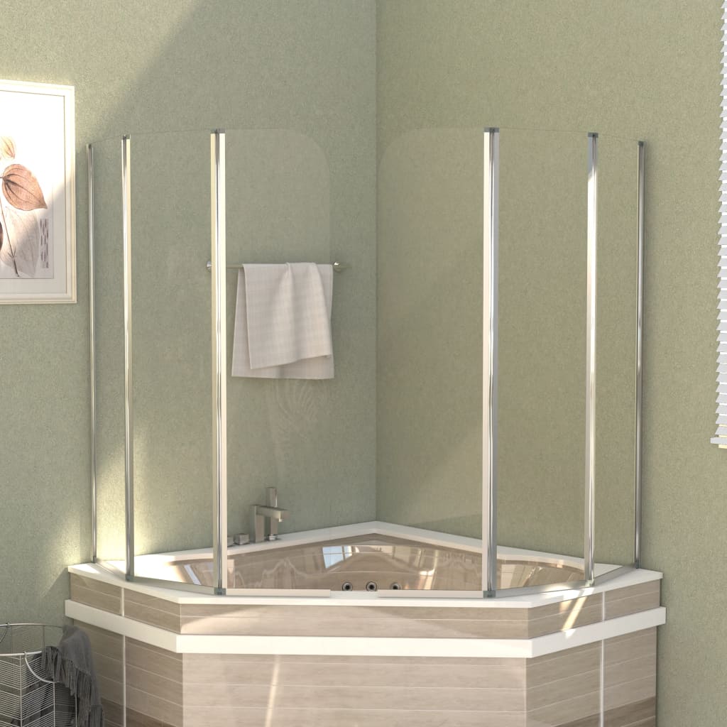 Vidaxl Bath Walls 2 St 104x130 cm herdet glass gjennomsiktig