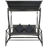 Vidaxl Swing Bank 3-seters med takpoly Rattan Grey