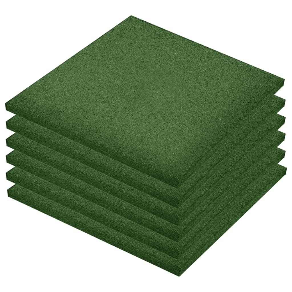 Vidaxl Valt Tiles 6 st 50x50x3 cm de goma verde