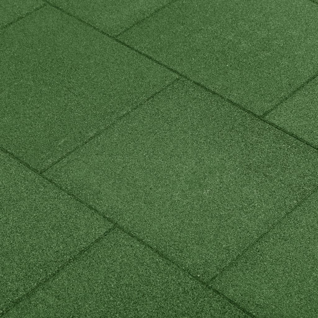 Vidaxl valtegels 6 st 50x50x3 cm rubber groen