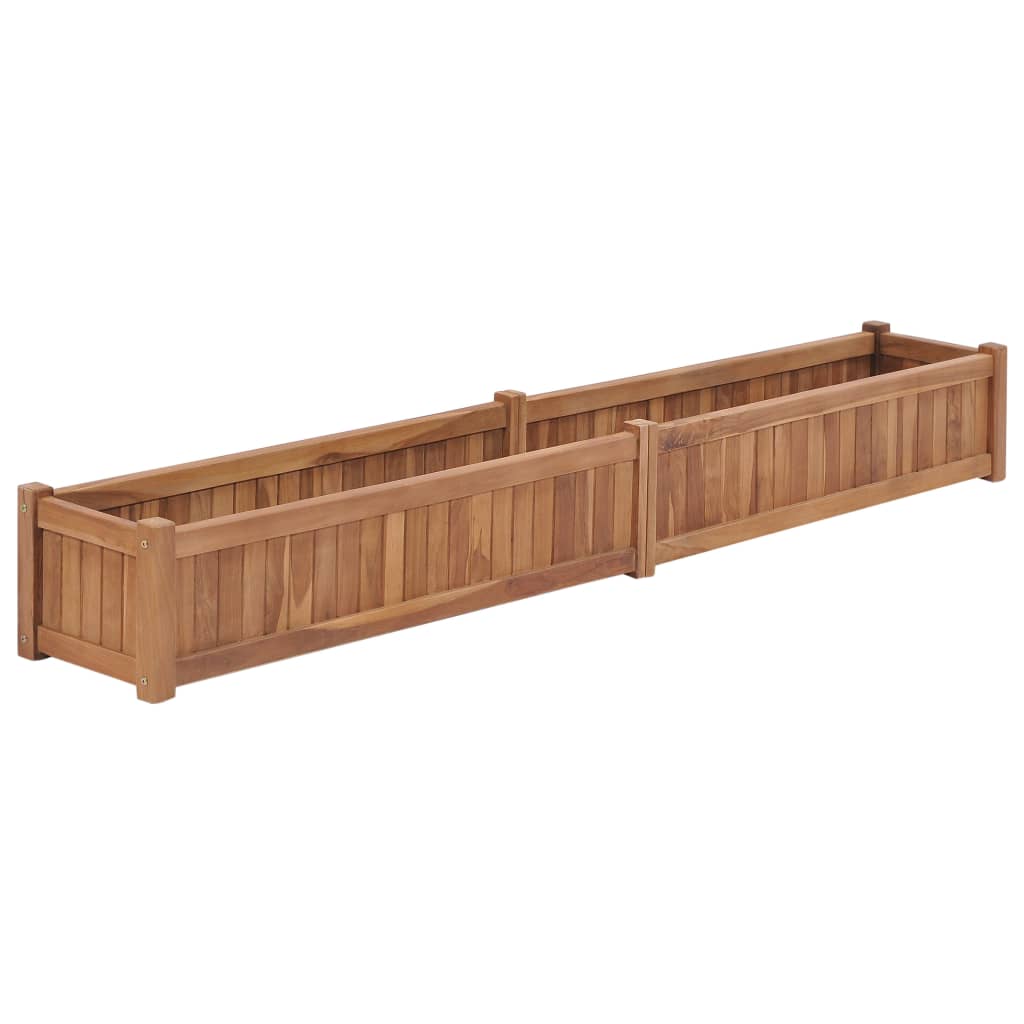 Vidaxl Planter elevado 200x30x25 cm de madera de teca sólida