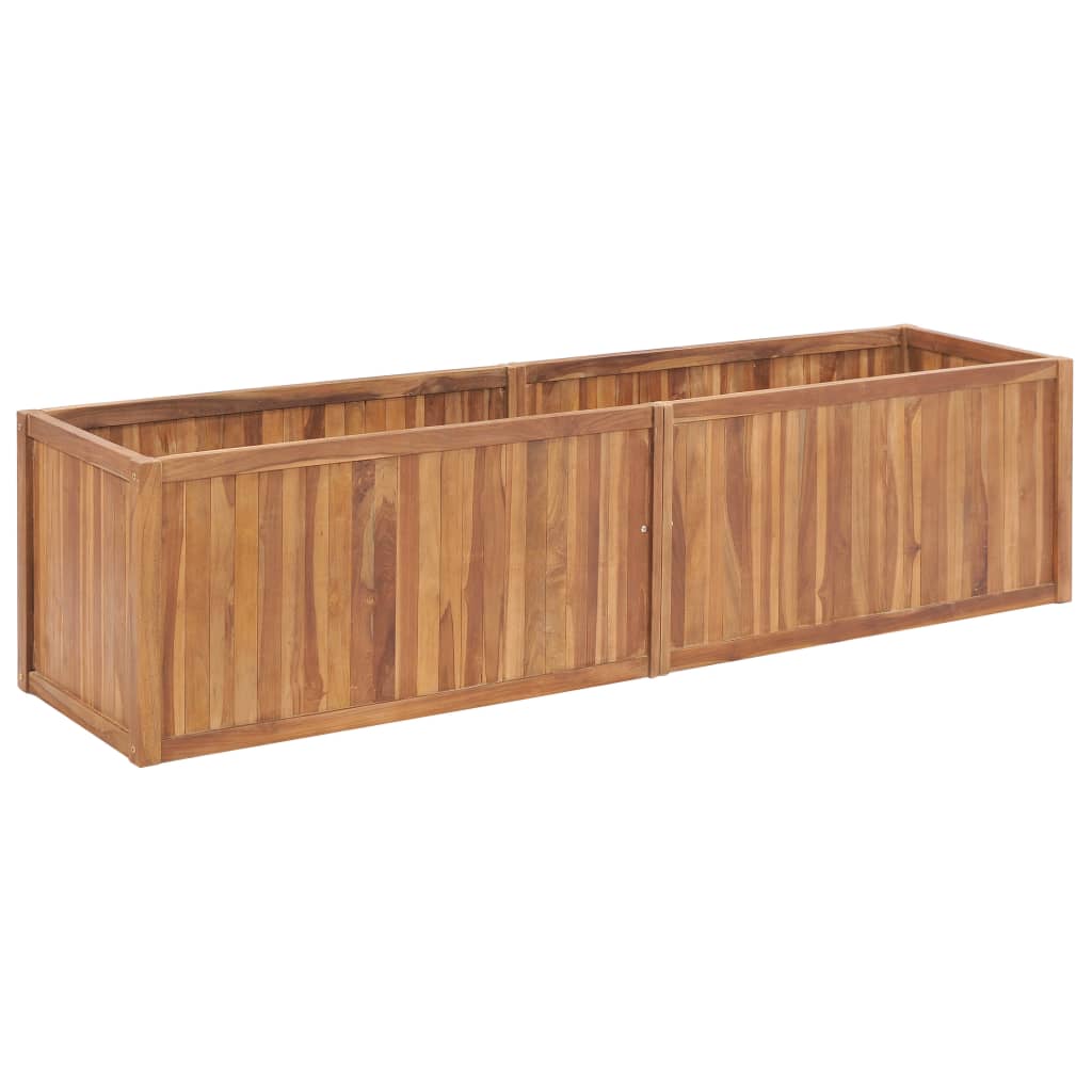 Vidaxl planter hævet 200x50x50 cm fast teak træ