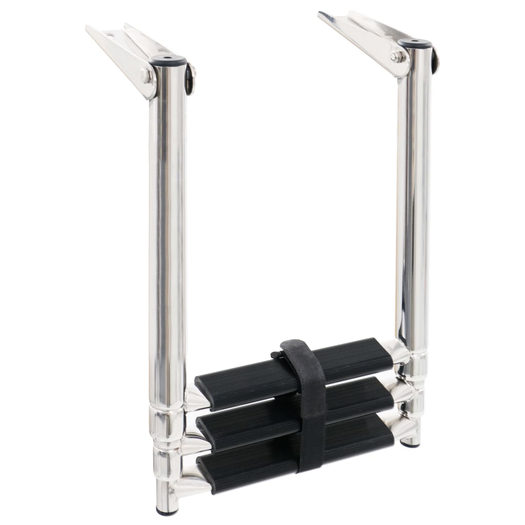 VidaXL board ladder Foldable with 3 sports stainless steel