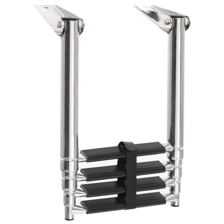 Échelle de planche Vidaxl pliable avec 4 sports en acier inoxydable