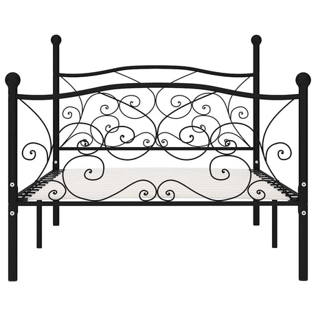 Vidaxl bedframe met lattenbodem metaal zwart 90x200 cm