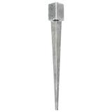 Vidaxl ground pins 2 st 9x9x90 cm galvanized steel silver colored