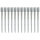 Vidaxl Ground pins 12 pcs 9x9x90 cm galvanized steel silver colored