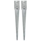 Vidaxl Ground Pins 2 PCS 10x10x76 cm galvanizované ocelové stříbrné barvy