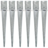 Vidaxl ground pins 6 st 10x10x76 cm galvanized steel silver colored