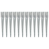 Vidaxx piquets de sol 12 pcs 10x10x76 cm acier galvanisé couleur argent