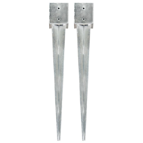 Pinons moulues vidaxl 2 pcs 12x12x89 cm en acier galvanisé en acier couleur
