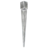 Vidaxl ground pins 2 pcs 12x12x89 cm galvanized steel silver colored