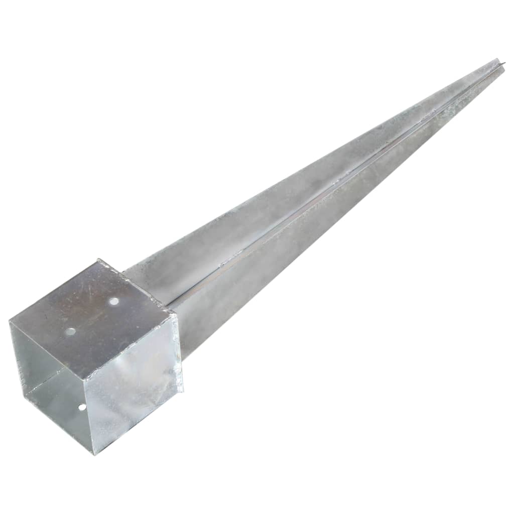 Vidaxl ground pins 6 st 14x14x91 cm galvanized steel silver colored