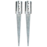 Vidaxx piquets de sol 2 pcs 8x61 cm acier galvanisé couleur argent