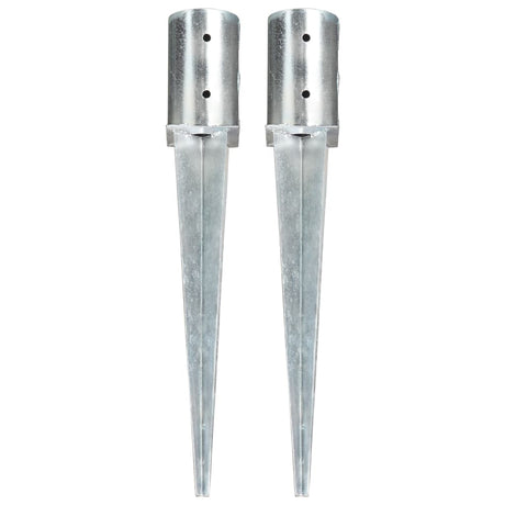 Vidaxx piquets de sol 2 pcs 8x61 cm acier galvanisé couleur argent