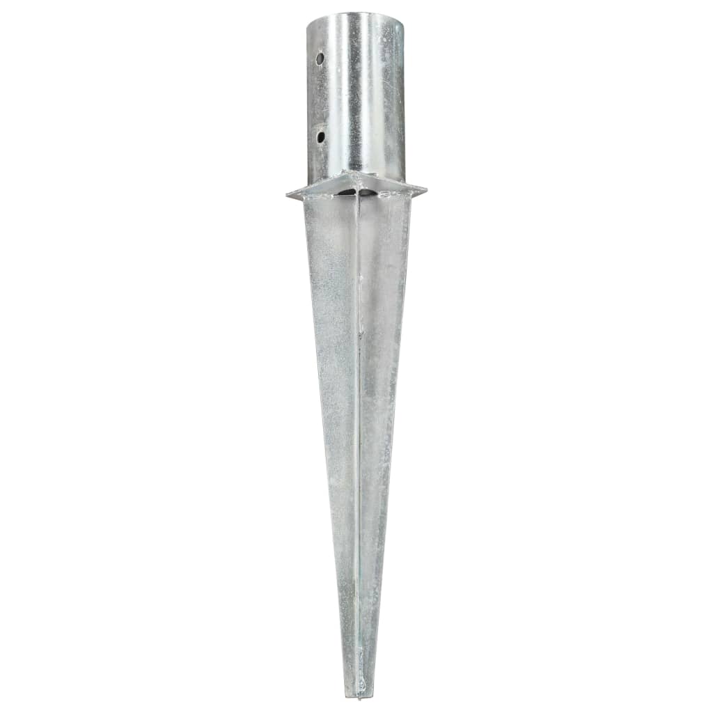 Vidaxx piquets de sol 2 pcs 8x61 cm acier galvanisé couleur argent